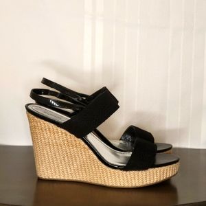 Style & Co Espadrille Slingback Wedge Sandle Black Size 10